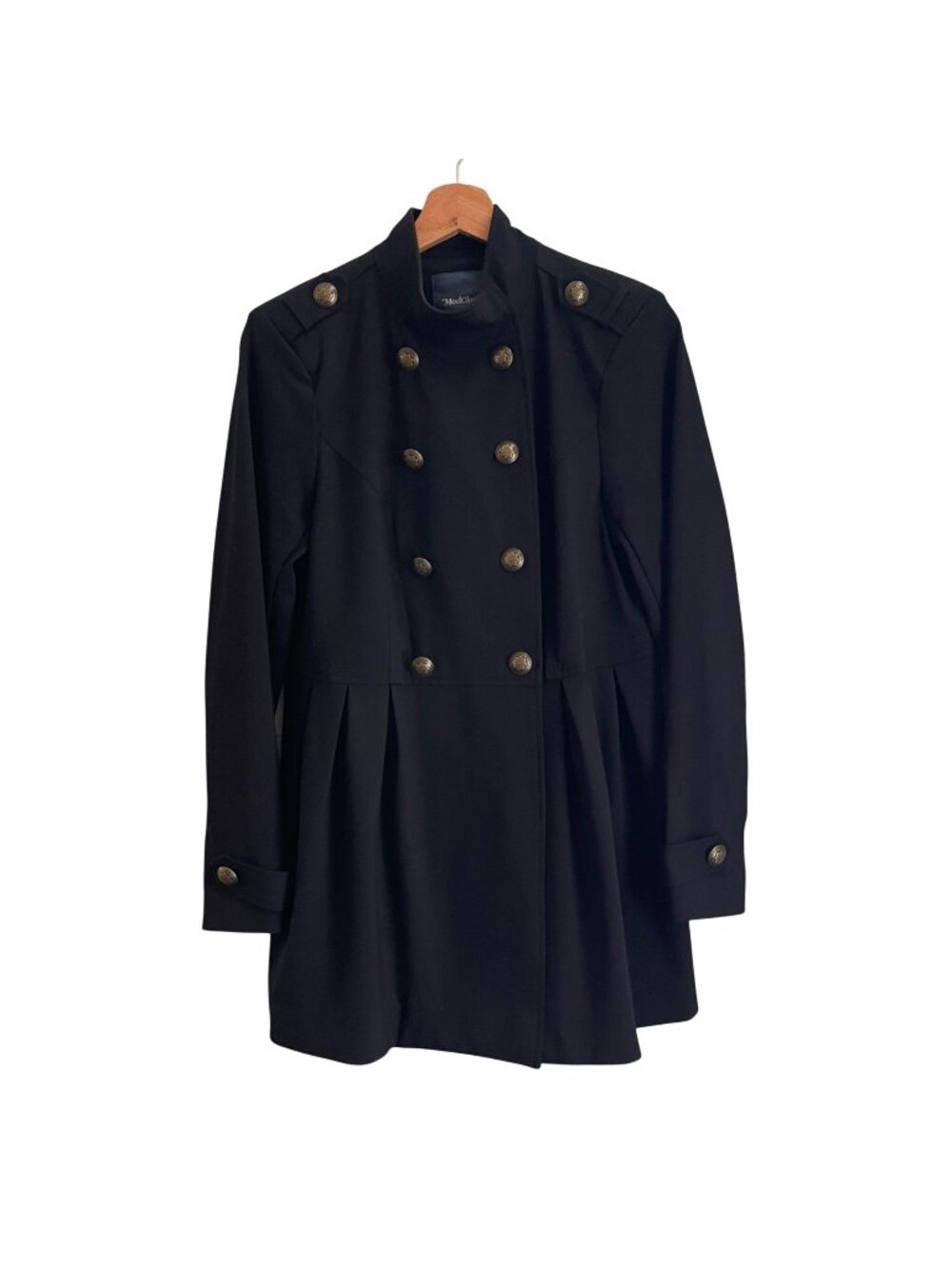 ModCloth Military Peacoat Jacket Size M Dark Academia Steampunk Whimsigoth Black